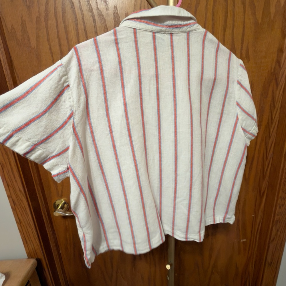 Universal Thread Linen Blend Striped Cropped Butt… - image 12